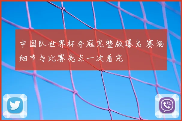 中国队世界杯夺冠完整版曝光 赛场细节与比赛亮点一次看完