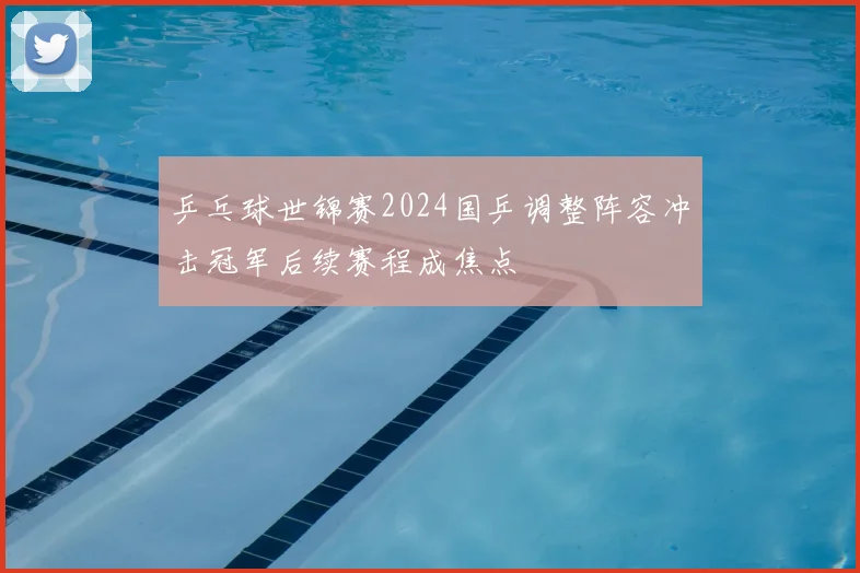 乒乓球世锦赛2024国乒调整阵容冲击冠军后续赛程成焦点